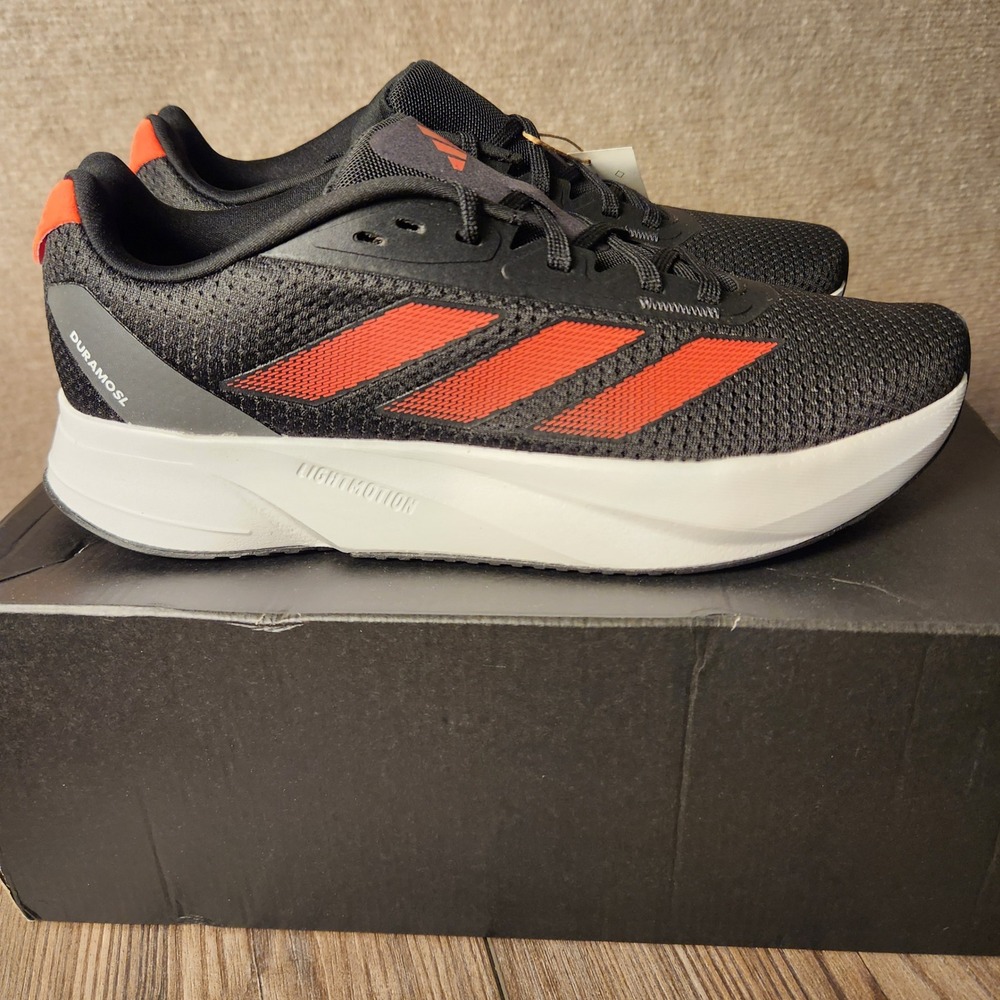 Adidas Duramo SL Running Shoes Mens 8.5 Black Solar Red Lightmotion IF9483